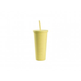 Sublimation 24OZ/700ml Double Wall Plastic Tumbler with Straw & Lid (Yellow, Paint)(10/pack)